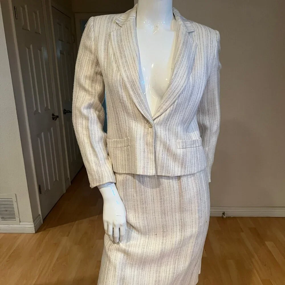 VINTAGE 80'S CHRISTIAN DIOR BLAZER SKIRT SET SIZE 6 P / SMALL
